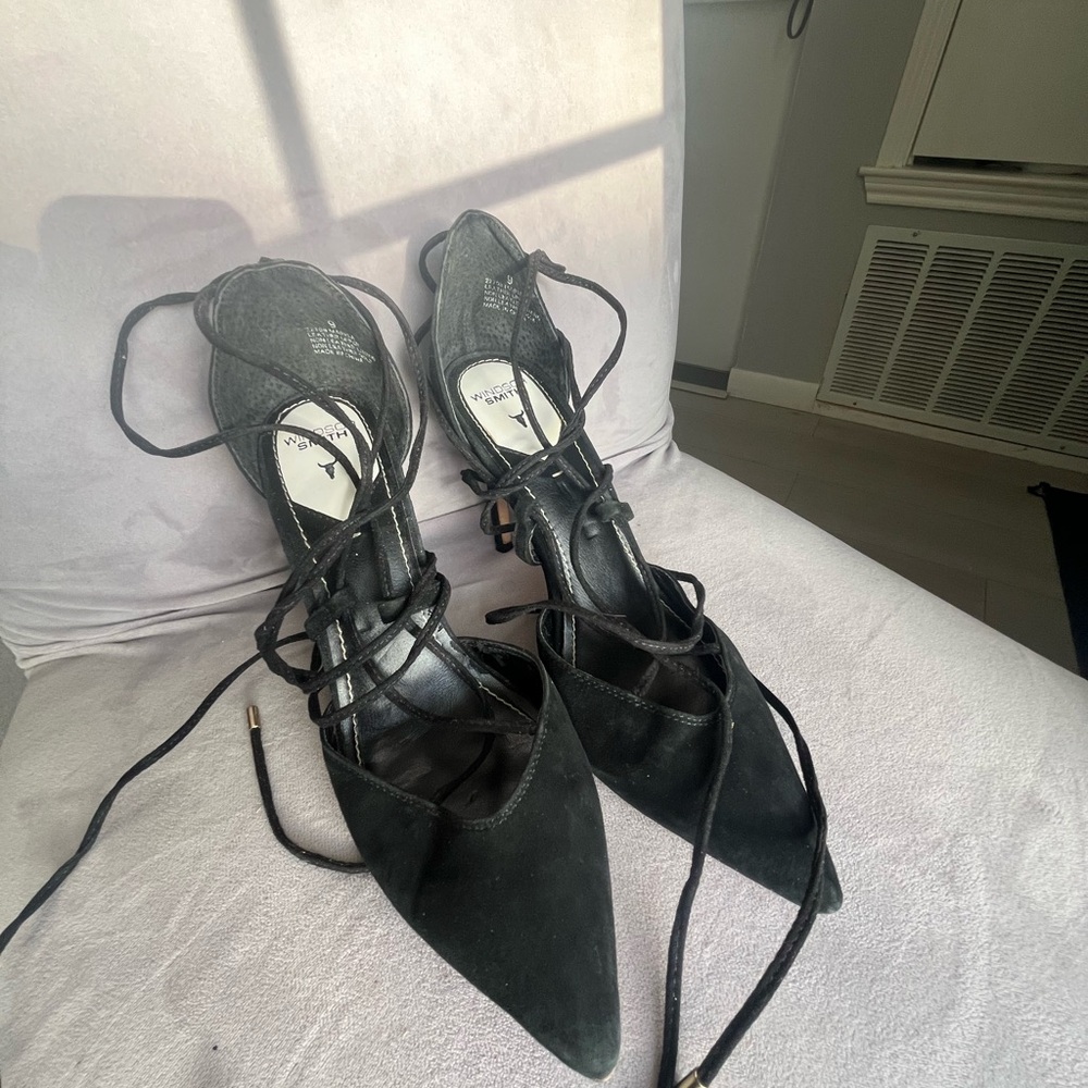 Windsor Smith Elegant Black Lace-Up Women's‎ Shoes